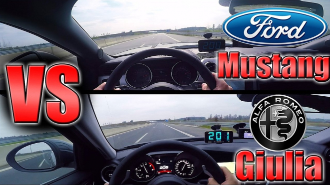 Je rychlejší Ford Mustang 2,3 turbo nebo Alfa Giulia Diesel? Budete se divit (video)
