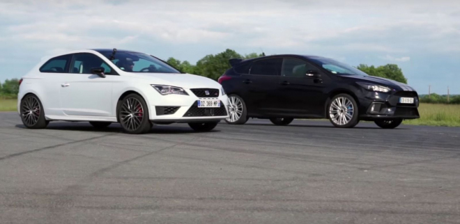 Focus RS vs A 45 AMG vs Civic Type-R vs Leon Cupra: kdo je rychlejší ve sprintu? (videa)