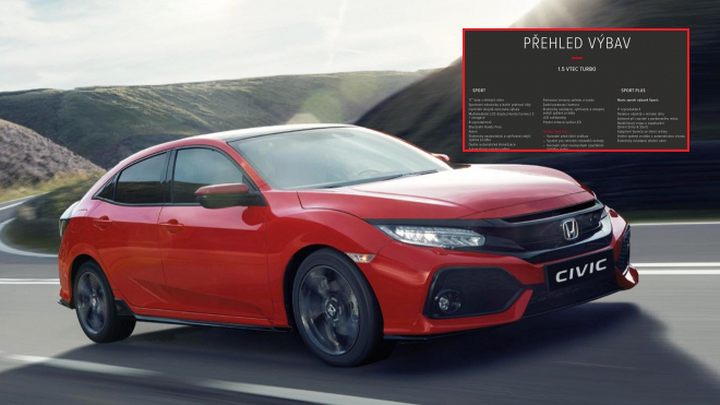 Nová Honda Civic odhalila výbavy pro český trh, k mání bude i sedan