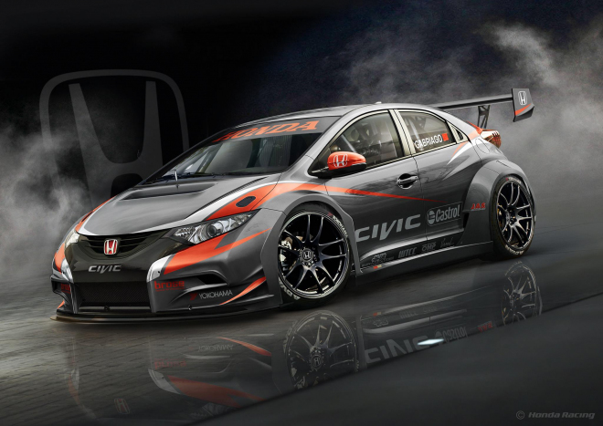 Honda Civic WTCC 2014 odhalena, ukazuje i část finální podoby nového Type-R