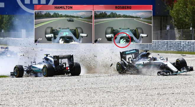 Rosberg vs. Hamilton při GP Španělska v detailní analýze: kdo může za kolizi?