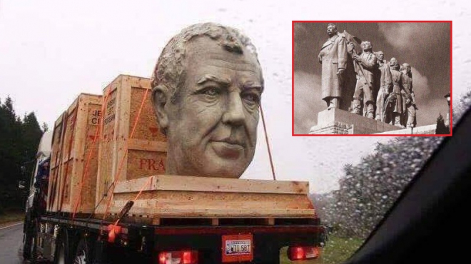 Míří na Letnou místo Stalina? Clarkson a spol. si nechali stvořit gigantické sochy