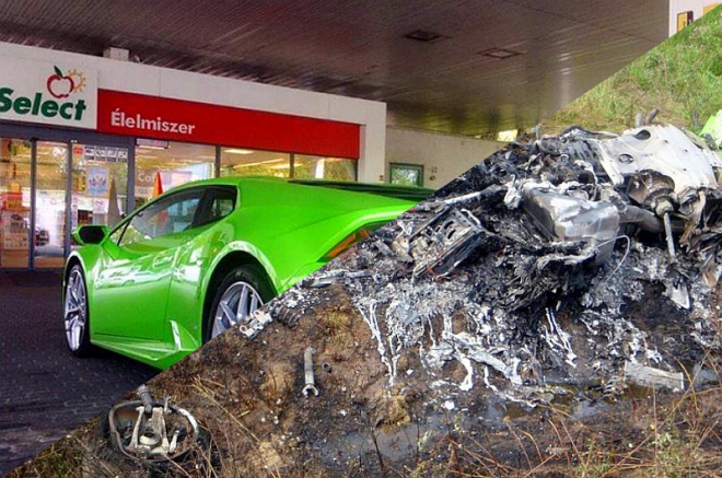 České Lamborghini Huracan je po smrti, po nehodě shořelo na prach (foto, doplněno)
