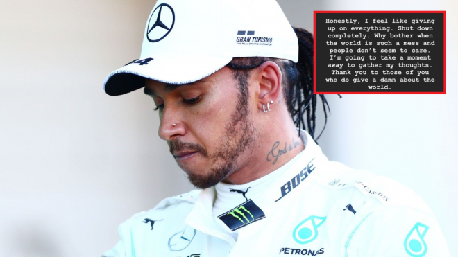 Hamilton se na Instagramu tvářil jako spasitel, po kritice příspěvky raději smazal