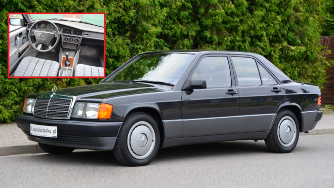 K mání je zánovní Mercedes, co ještě vydrží vše. Tento 190 D 23 let nejel v dešti