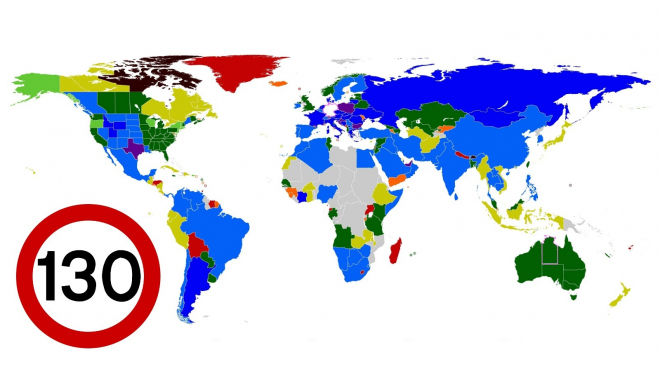 Mapa nejvyšších povolených rychlostí ukazuje, kolik smíte jet kde Evropě i ve světě