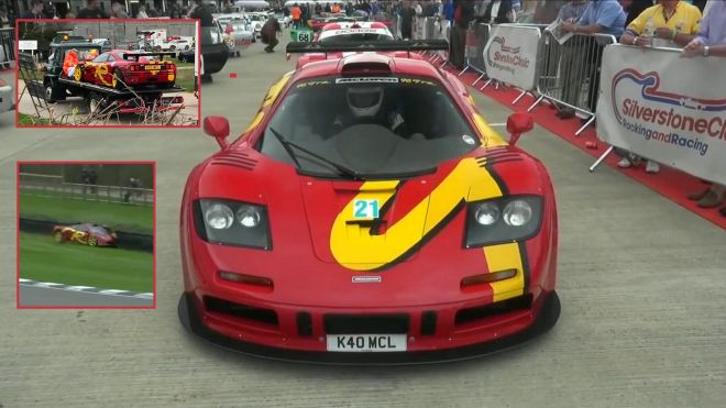 Bubeník Pink Floyd naboural vzácný McLaren F1 GTR, 1 z 28 takových