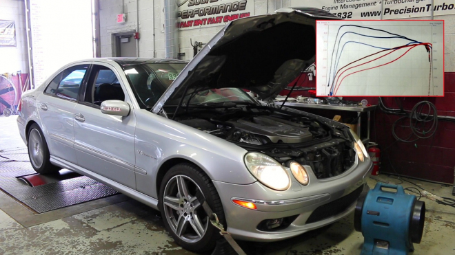 Kolik výkonu má tento Mercedes E 55 AMG po 648 tisících km? Asi se budete divit