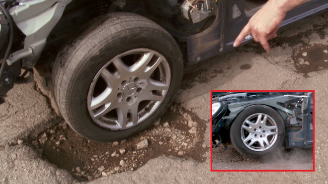 Může jen přejetí díry na silnici vystřelit airbag auta? Test dává i zajímavou radu