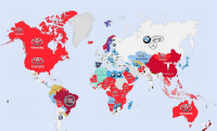 Mapa nejvíce sledovaných značek aut všech států světa: v ČR nevládne Škoda