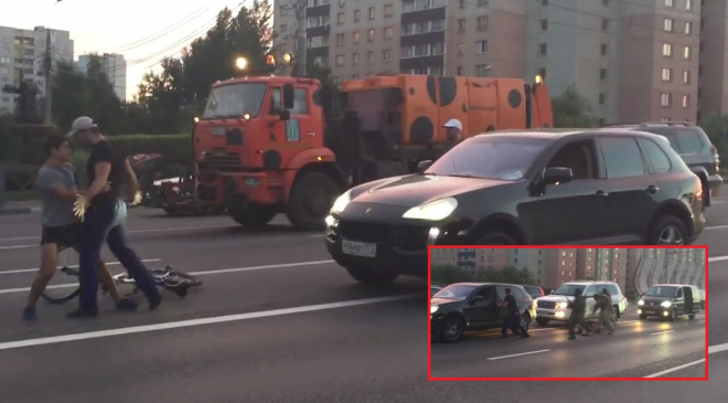 Lidé z Porsche dělali ramena na cyklistu, pak ale naštvali podstatně vyšší šajbu (video)