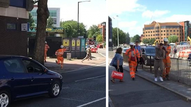 Dva mladíci ukradli auto v centru města, stavbaři se s nimi vypořádali po svém