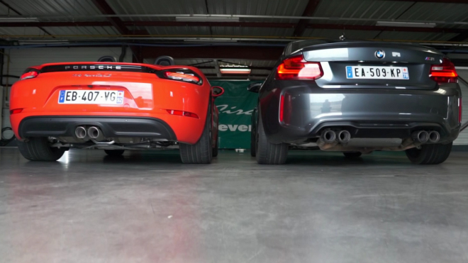 Porsche 718 Boxster S a BMW M2 v souboji zvuků: které turbo zní lépe? (video)