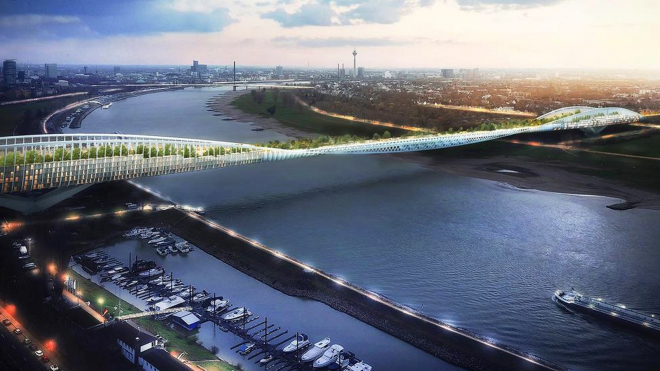 Němci chtějí v Düsseldorfu postavit obytný Zelený most, megalomanský projekt ve světě nemá obdoby