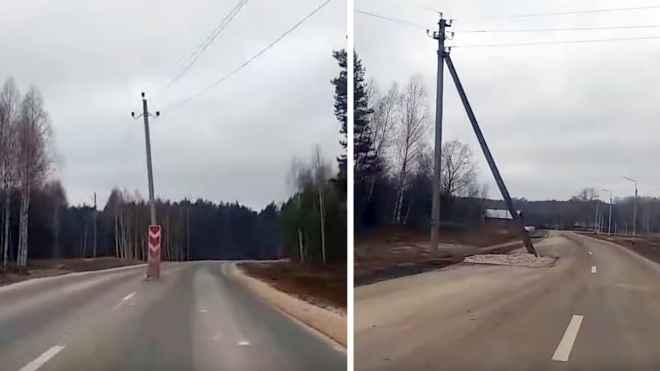 V Rusku postavili novou silnici, pár věcí předtím ale zapomněli odstranit