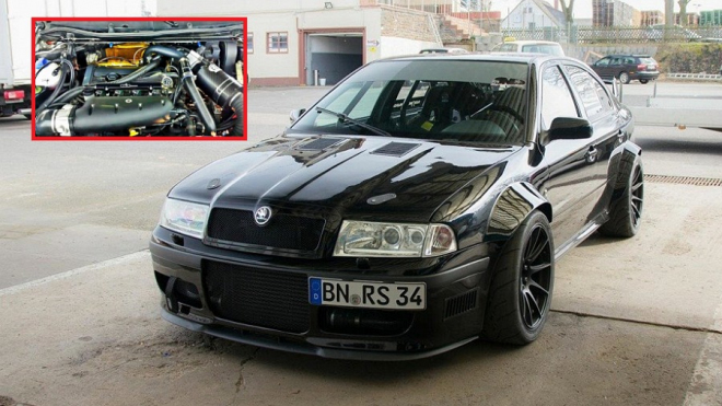 Brutálně upravená Škoda Octavia RS má 400 koní a rozchod tanku