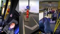 Takhle to dopadne, když usnete za volantem. Autobusu, plného lidí (video)