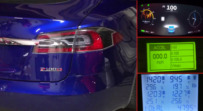 Tesla Model S P100D ukázala své zrychlení, je vážně raketové (video)