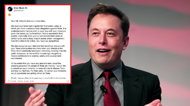 Elon Musk si veřejně utahuje z investorů sázejících proti Tesle, ti to nenechávají být