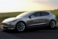 Tesla Model 3 jako hatchback, kupé i sedan v dalších barvách a na videu pod širým nebem