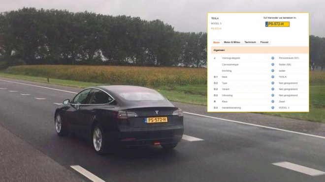 Toto je první Tesla Model 3 registrovaná v Evropě, byla překvapivě drahá
