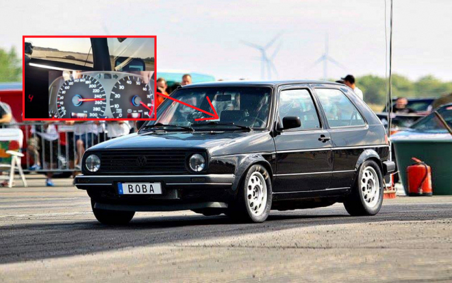 VW Golf II s 1233 k ukázal celé své zrychlení, jede šíleně