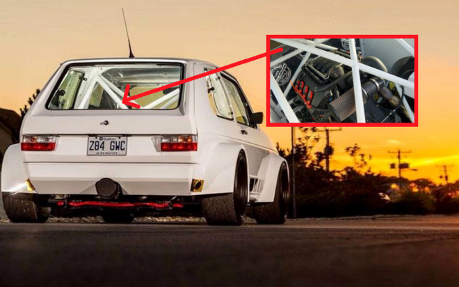 VW Golf I V8: zběsilý stařík má motor Audi S4 uprostřed