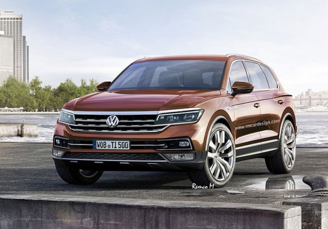 Takhle bude vypadat nový VW Touareg, až přijme vzhled studie T-Prime (ilustrace)