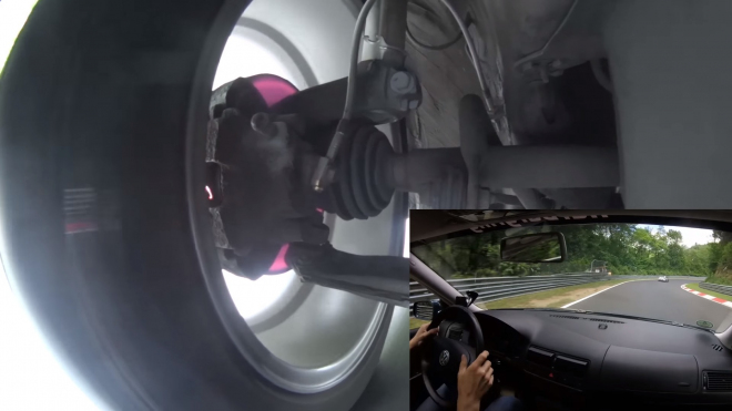Jak pracuje podvozek a brzdy VW Golf při ostré jízdě na Ringu? Podívejte se (video)